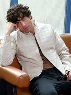 Campus Sutra Pinline-Jacquard Bomber Jacket