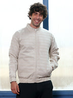 Campus Sutra Pinline-Jacquard Bomber Jacket