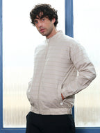 Campus Sutra Pinline-Jacquard Bomber Jacket