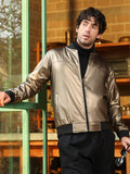 Campus Sutra Patent-Panel Bomber Jacket