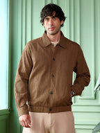 Campus Sutra Zip-Front Crushed-Tactile Jacket
