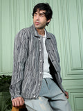 Campus Sutra Contrast Jacquard-Denim Jacket