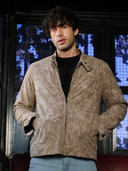 Campus Sutra Faded-Corduroy Rider Jacket
