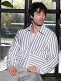 Campus Sutra Zip-Front Candy-Striped Jacket