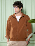 Campus Sutra Solid-Textured Bomber Jacket