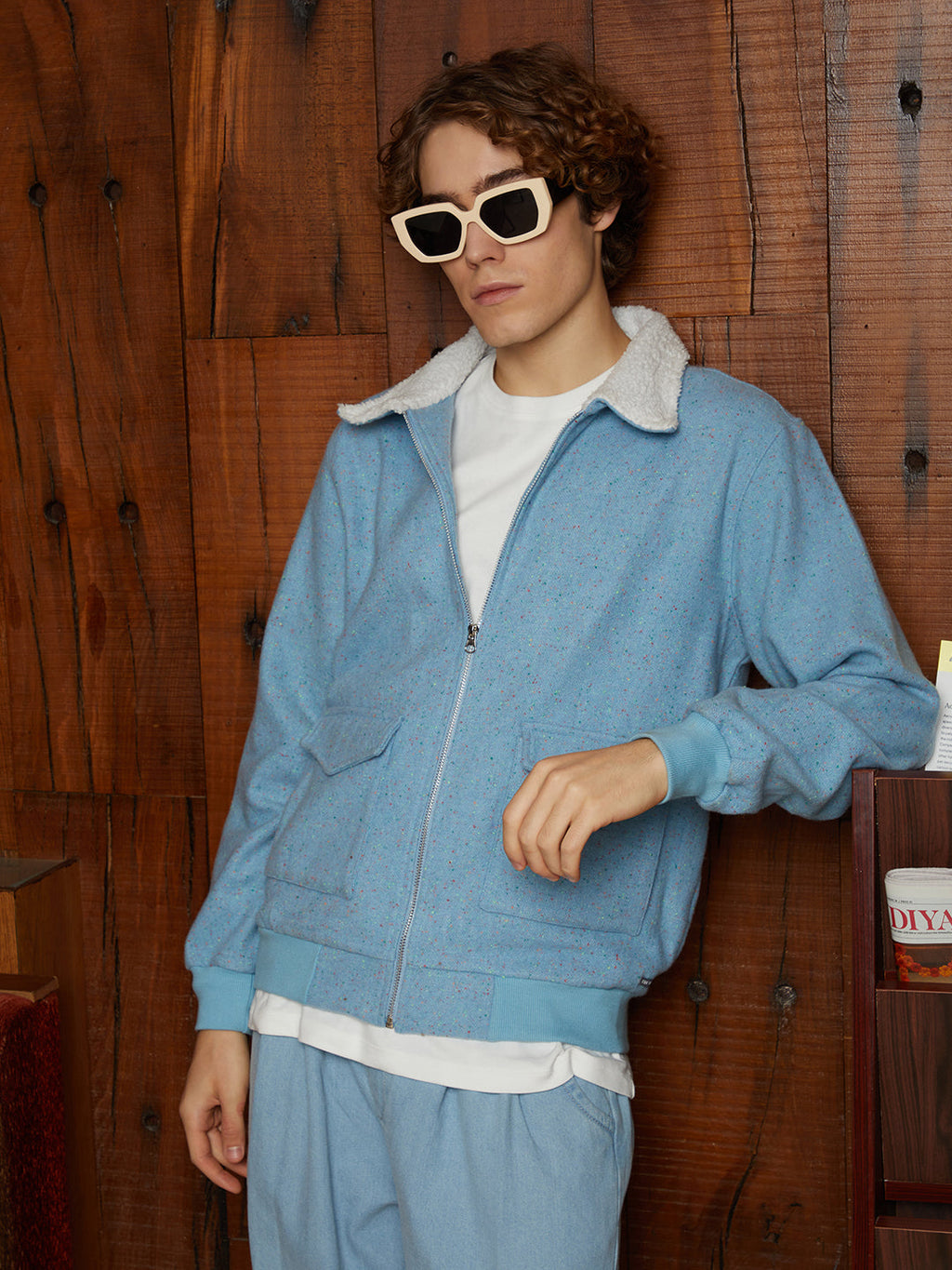 Campus Sutra Fleece-Lined Zip-Front Jacket