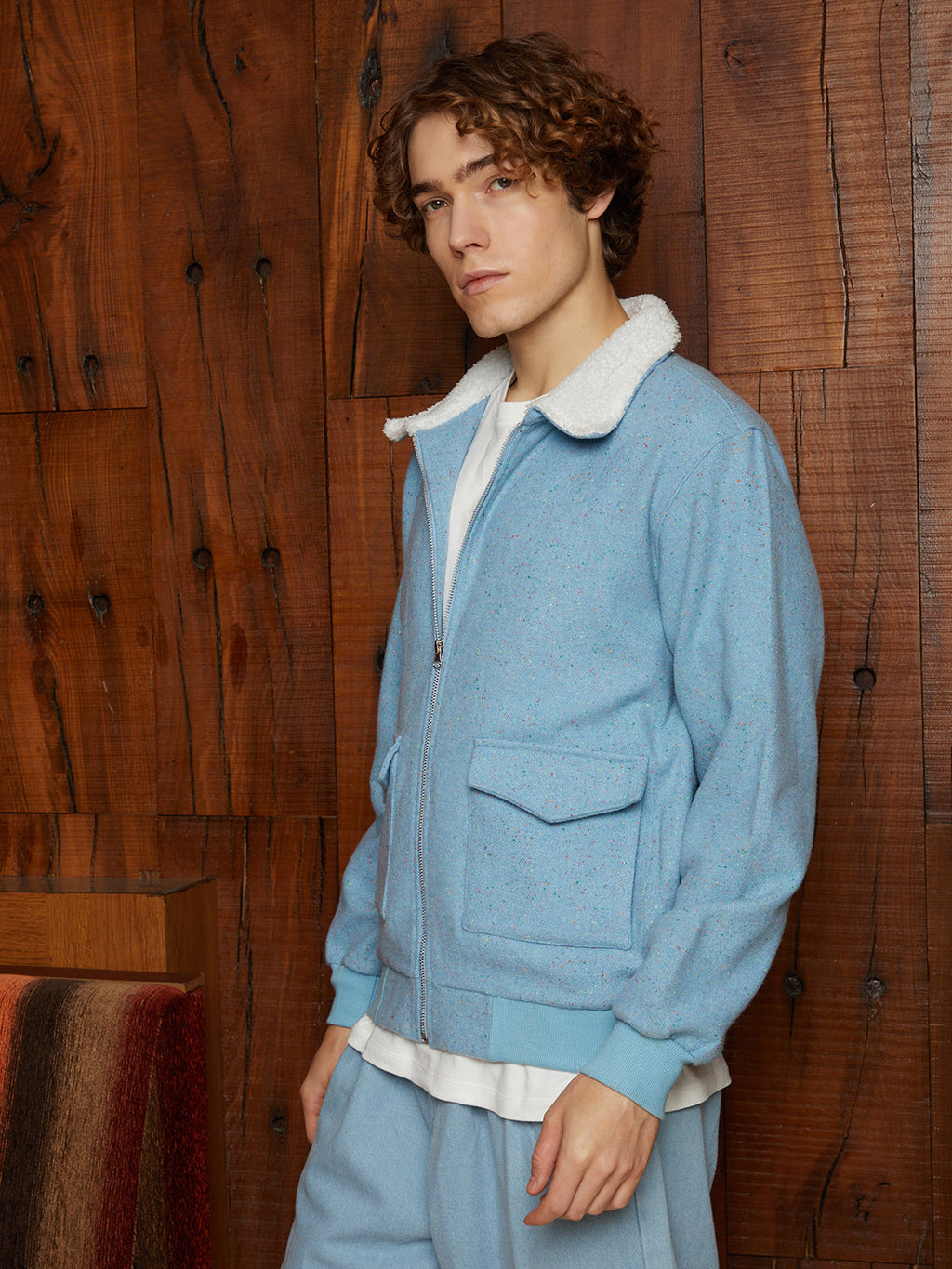 Campus Sutra Fleece-Lined Zip-Front Jacket