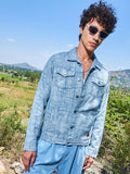 Campus Sutra Heavily Washed Denim Jacket