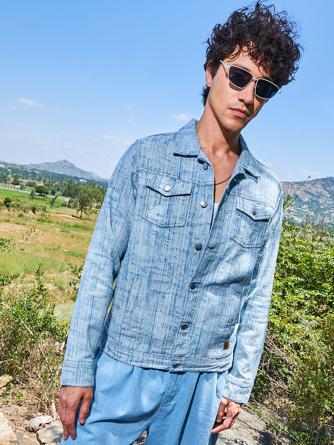 Campus Sutra Heavily Washed Denim Jacket