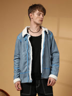 Campus Sutra Fleece-Lined Biker Jacket
