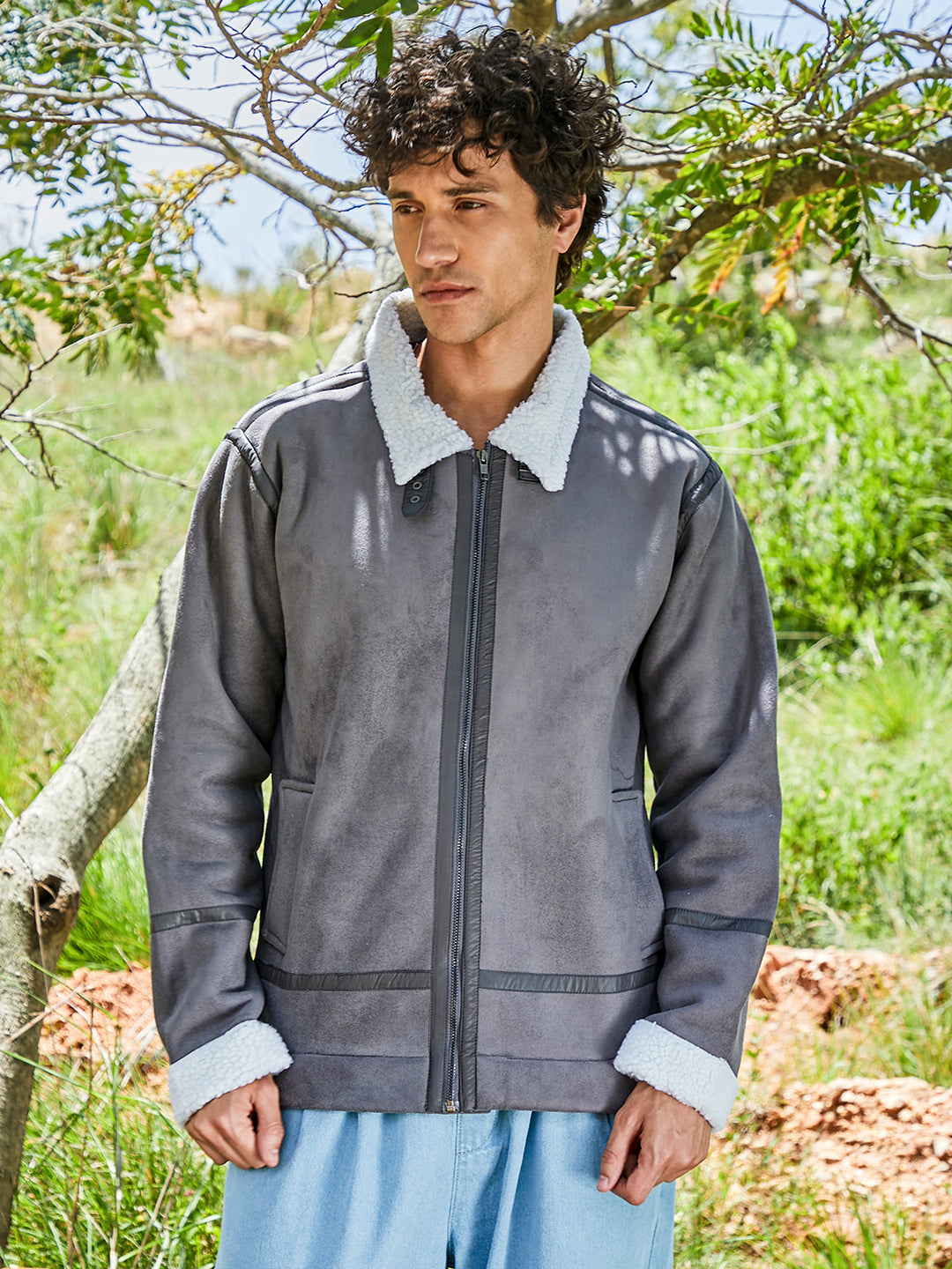 Campus Sutra Fleece Lined Biker Jacket