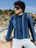 Campus Sutra Striped Quilted Bomber Jacket
