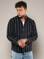 Campus Sutra Fleece Block Denim Jacket