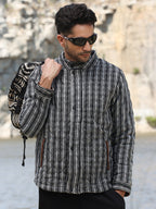 Campus Sutra Multitrack Striped Quilted Jacket