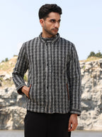 Campus Sutra Multitrack Striped Quilted Jacket