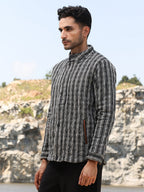 Campus Sutra Multitrack Striped Quilted Jacket