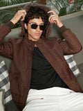 Campus Sutra Self-Design Diamond Puffer Jacket With Fleece Hood