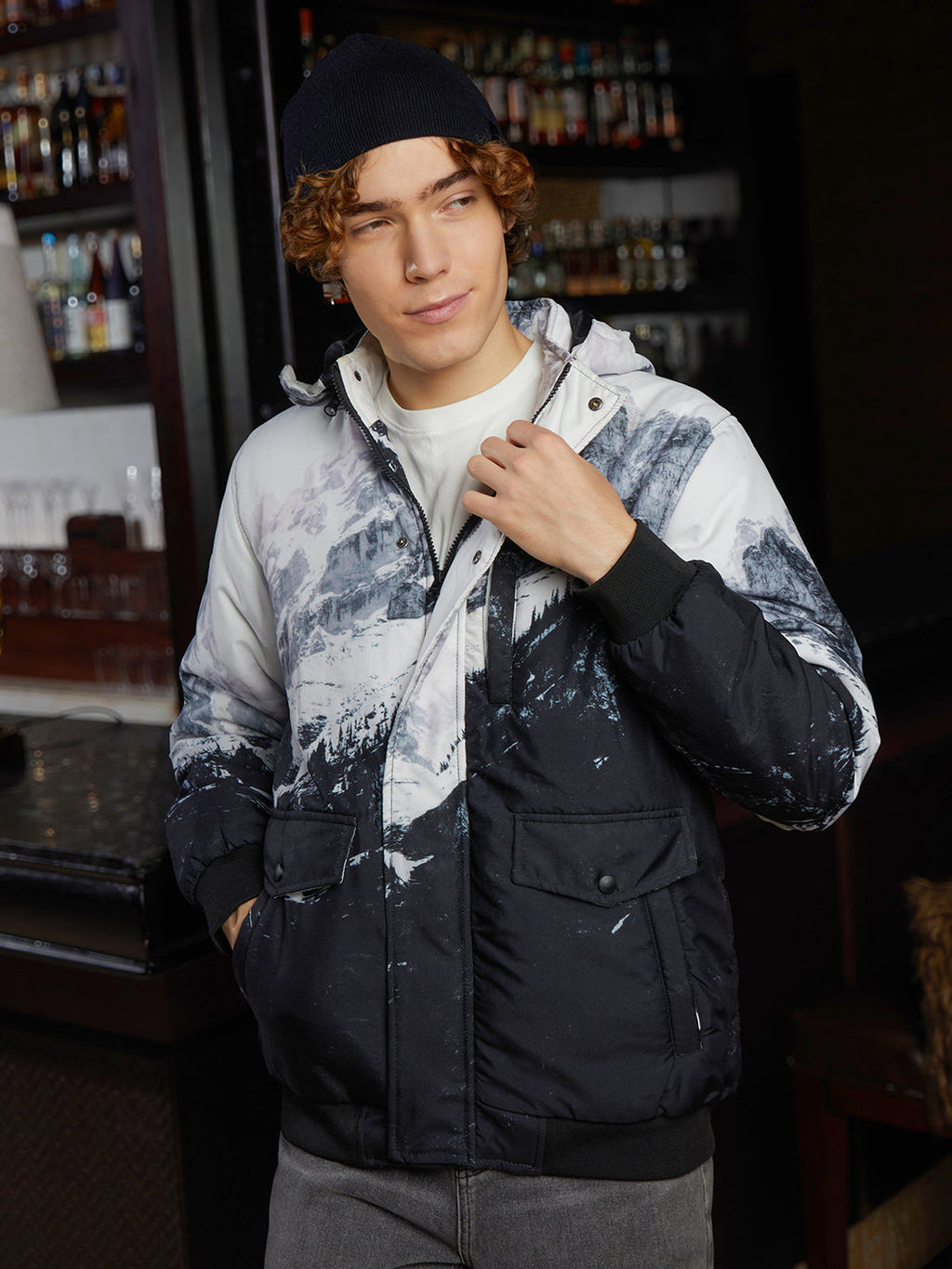 Campus Sutra Snowcaps Zip-Front Puffer Jacket