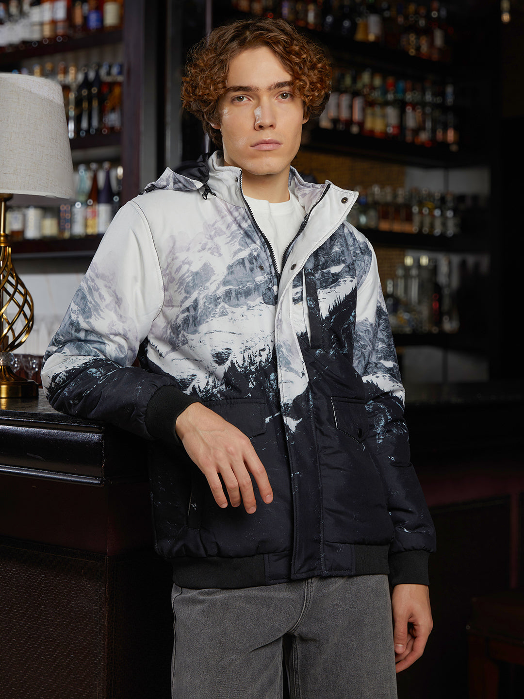 Campus Sutra Snowcaps Zip-Front Puffer Jacket