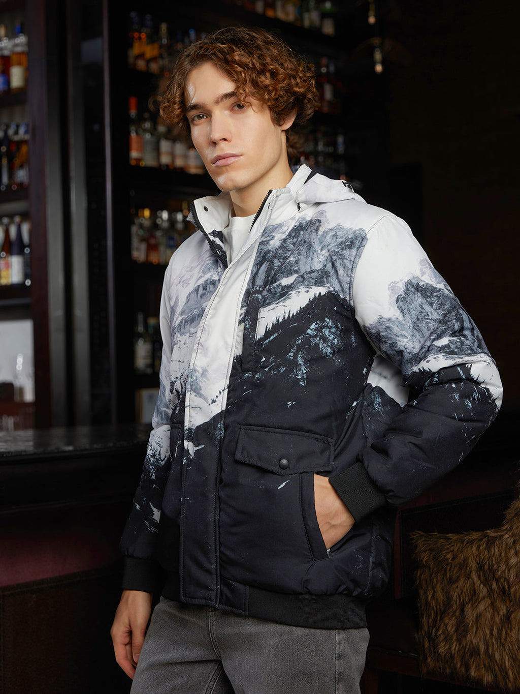 Campus Sutra Snowcaps Zip-Front Puffer Jacket