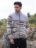 Campus Sutra Camouflage Sherpa Zip-Front Jacket