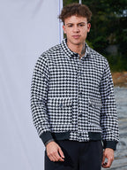 Campus Sutra Houndstooth Denim Jacket