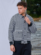 Campus Sutra Houndstooth Denim Jacket