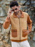Campus Sutra Contrast Sherpa Jacket