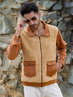 Campus Sutra Contrast Sherpa Jacket