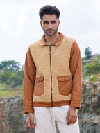 Campus Sutra Contrast Sherpa Jacket