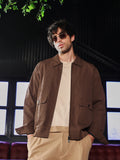 Campus Sutra Zip-Front Crease-Tactile Jacket