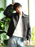 Campus Sutra Zip-Front Crease-Tactile Jacket