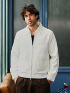 Campus Sutra Zip-Front Crease-Tactile Jacket