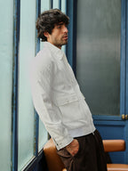Campus Sutra Zip-Front Crease-Tactile Jacket