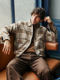 Campus Sutra Zip-Front Plaid Jacket