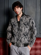 Campus Sutra Stroke-Jacquard Bomber Jacket