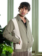 Campus Sutra Panelled Crease-Tactile Jacket