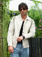 Campus Sutra Panelled Crease-Tactile Jacket
