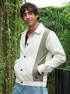 Campus Sutra Panelled Crease-Tactile Jacket
