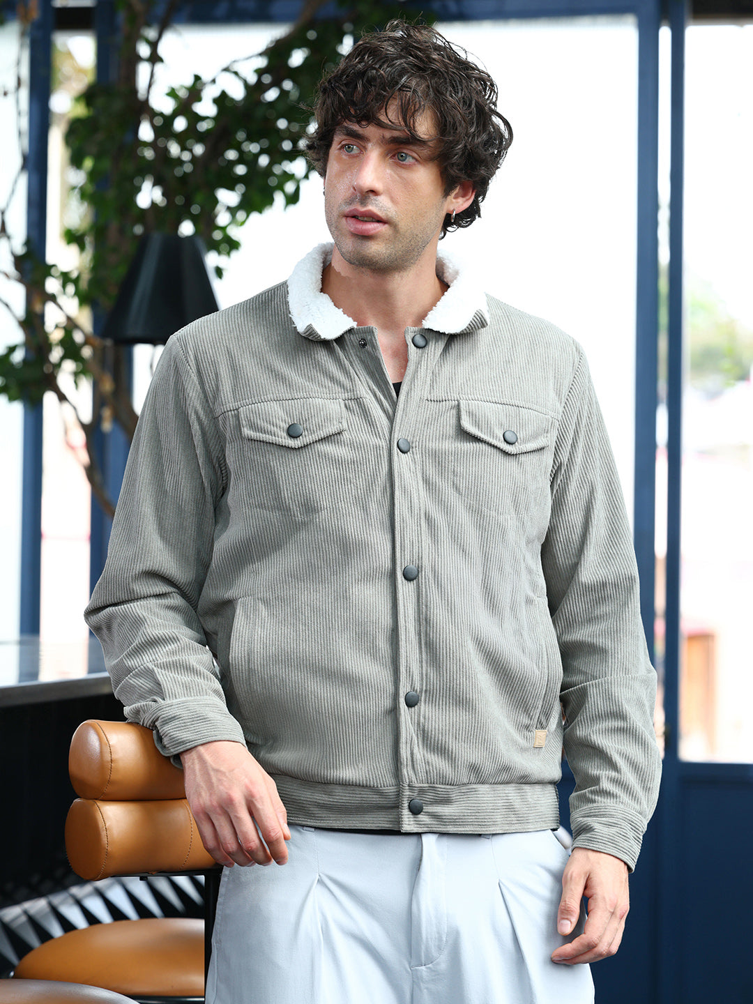 Campus Sutra Utility-Corduroy Jacket