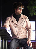 Campus Sutra Reptilia-Jacquard Biker Jacket
