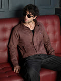 Campus Sutra Suede Bomber Jacket