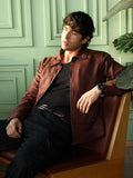 Campus Sutra Suede Zip-Front Jacket