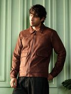 Campus Sutra Suede Zip-Front Jacket