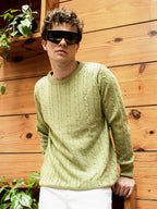 Campus Sutra Cable Knit Sweater