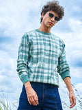 Campus Sutra Men's Tartan Plaid Pullover Sweater
