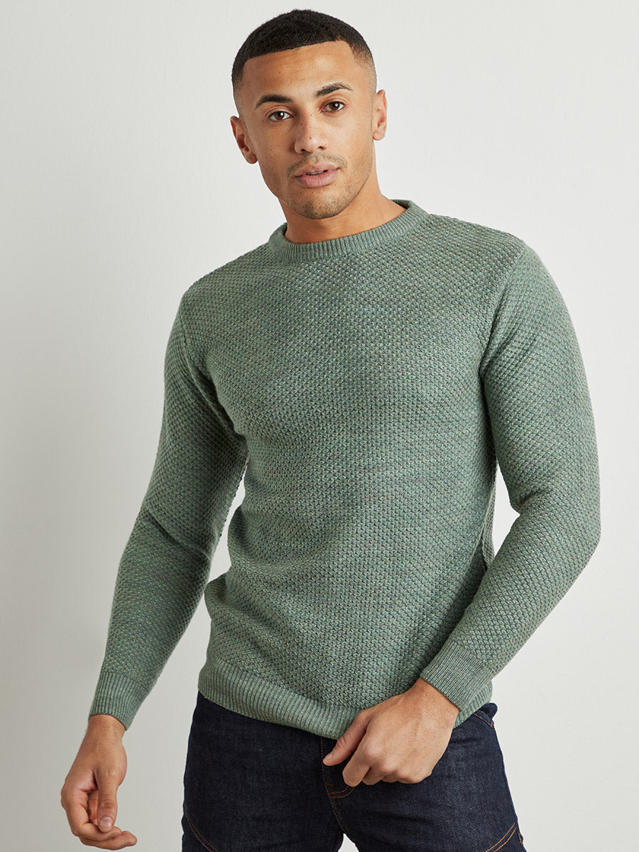 Campus Sutra Textured Knit Pullover Sweater