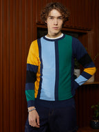 Campus Sutra Contrast Panel Pullover Sweater