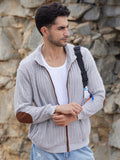 Campus Sutra Self-Design Striped Knitted Jacket