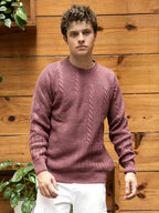 Campus Sutra Twist-Knit Pullover Sweater